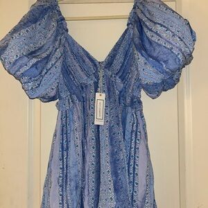 Blue Patterned Women's dress